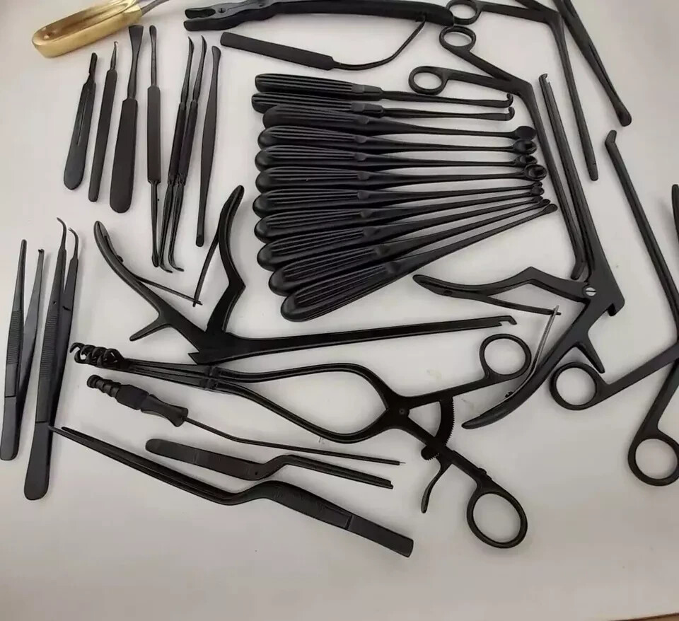 Laminectomy Surgical Instrument Set 35 PCS Black Coated Orthopedic Spine Tools G