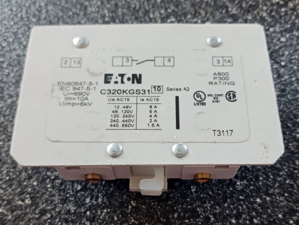 Eaton Base Auxiliary Contact. C320KGS31. (Lot of 2). NEW. Free Shipping