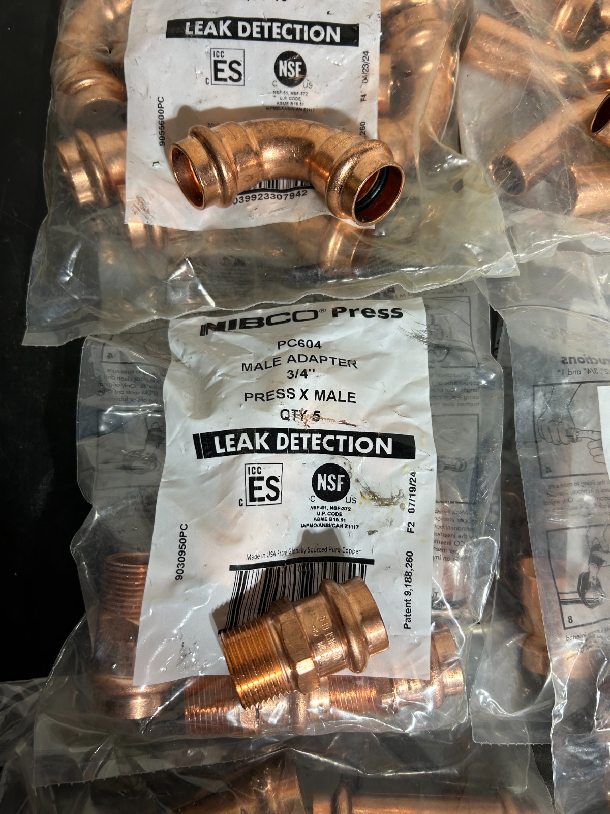 125 – NIBCO VIEGA PROPRESS COPPER PRO PRESS FITTINGS 3/4″ NIB. MADE IN USA