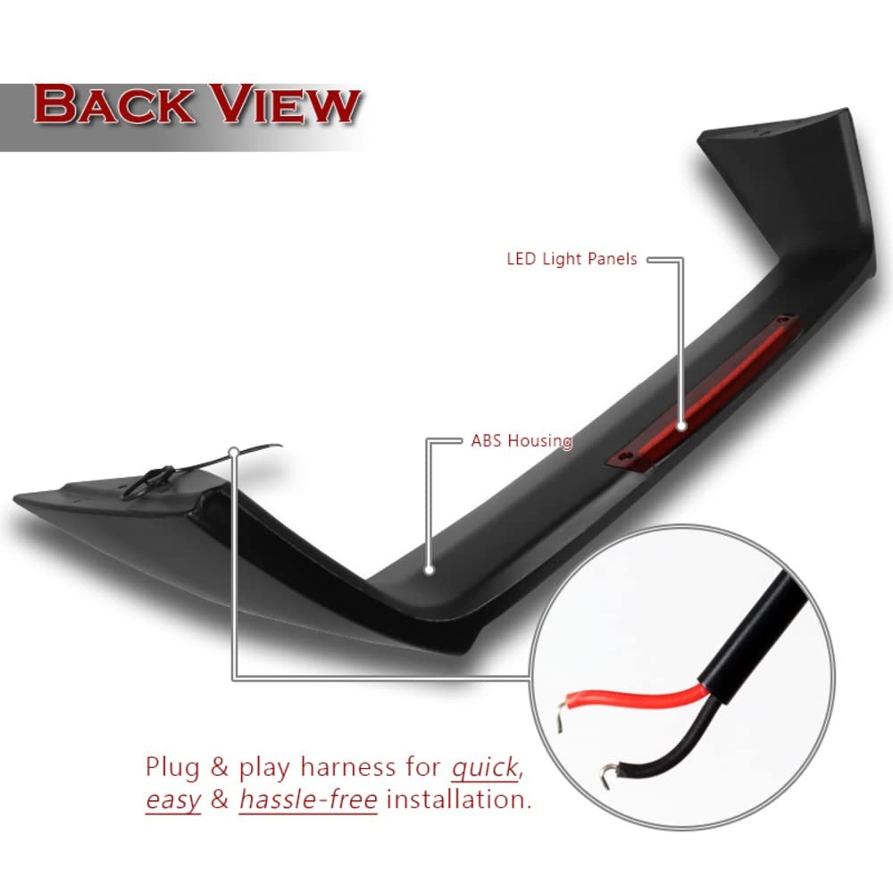 ABS Trunk Spoiler for Acura RSX DC5 2002 2006 LED Brake Light JDM Type R Style