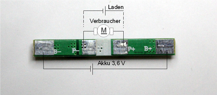 1S 3A 3,7V Lade/Entlade – Schutzschaltung (PCB) für ein 3,6V 3,7V Li-Ion Akku