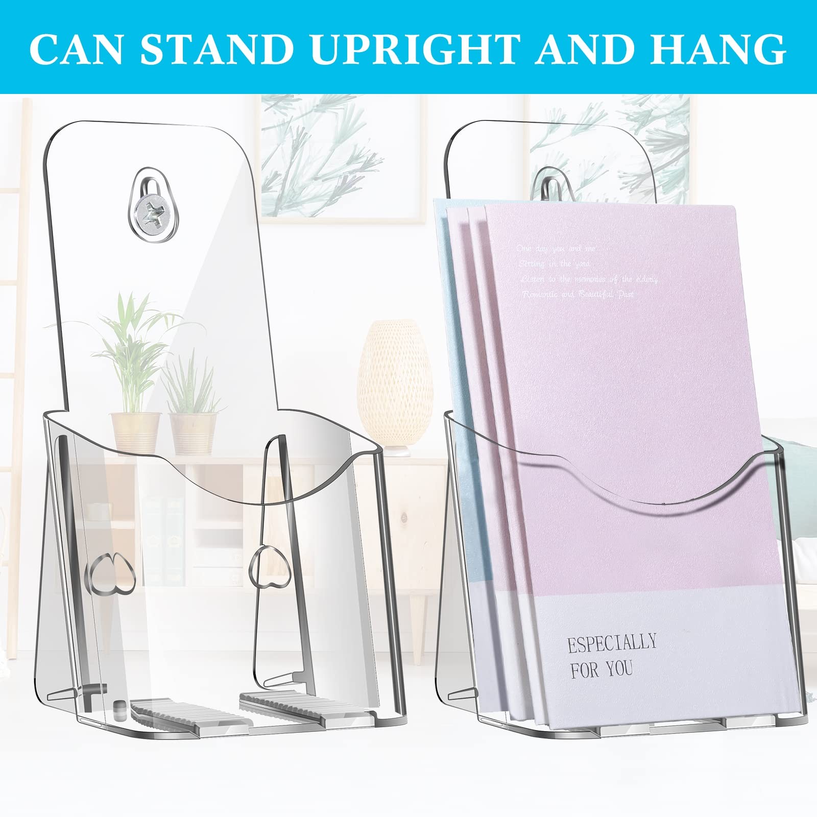 50 Pieces Acrylic Brochure Holder 4 x 8 Inches Rack Card Holder Clear Pamphle…