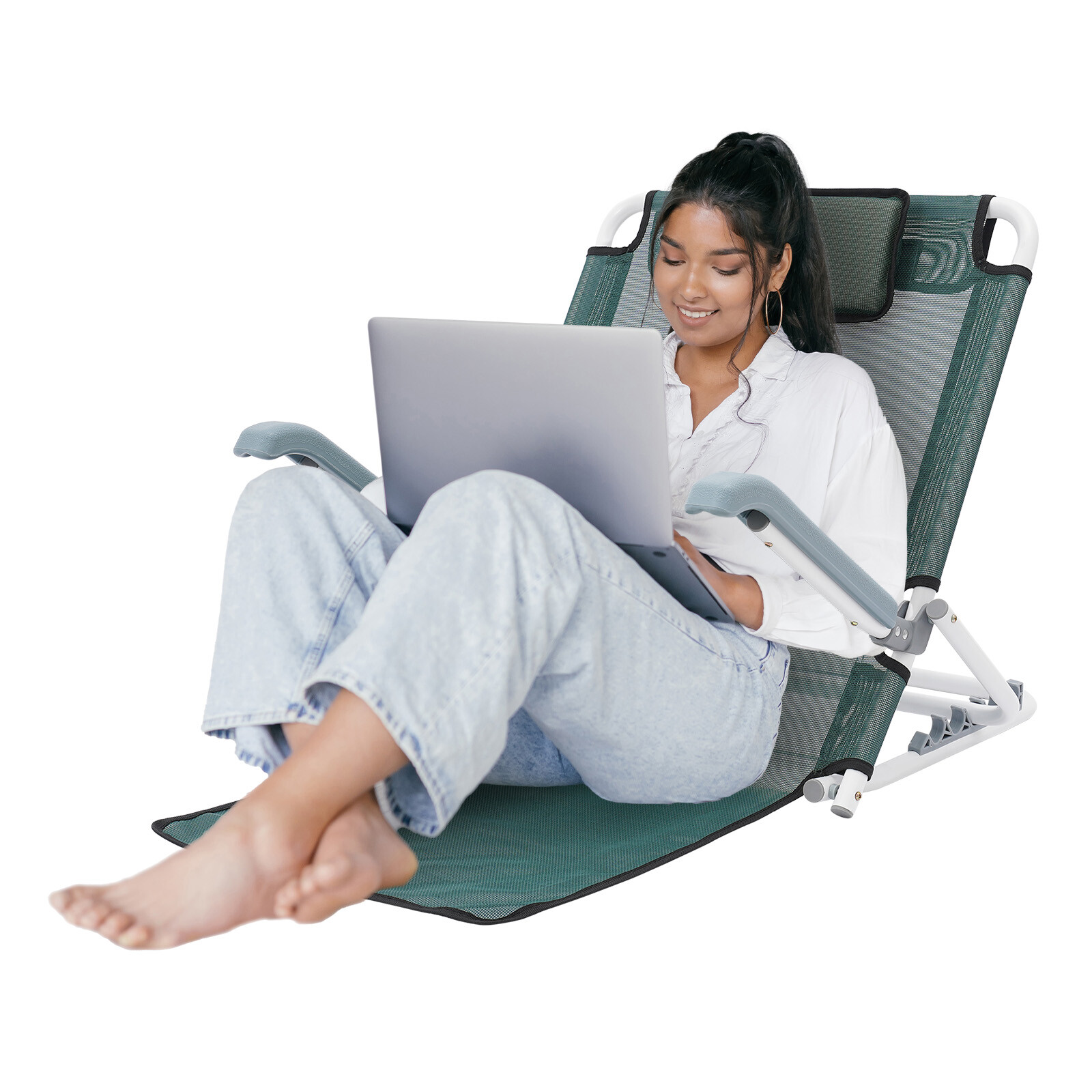 Foldable Bed Backrest Support Adjustable Sit-up Back Rest Bed Chair 198.42 lbs