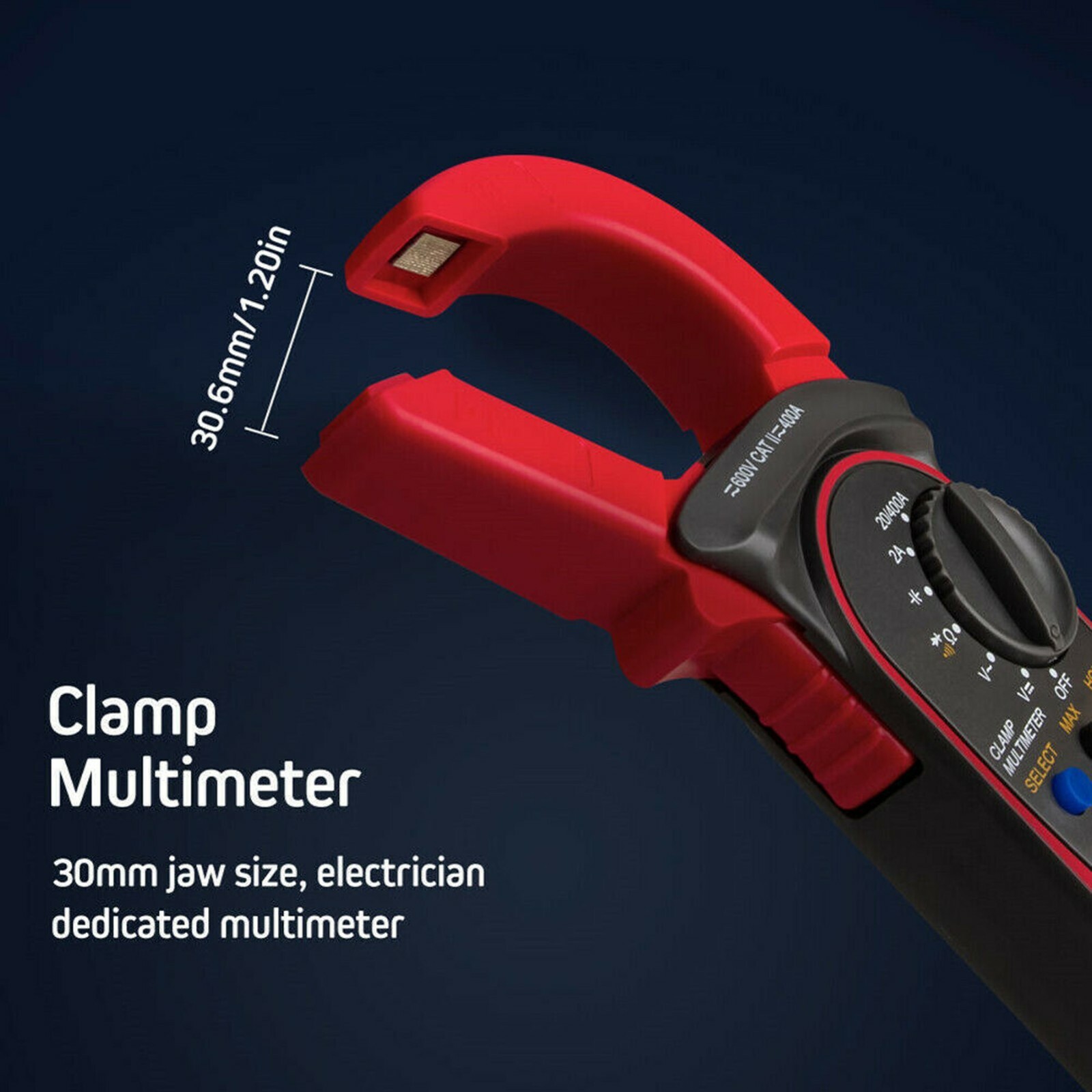 Handheld True RMS Digital Clamp Meter Multimeter AC DC Volt Amp Ohm Cap Tester