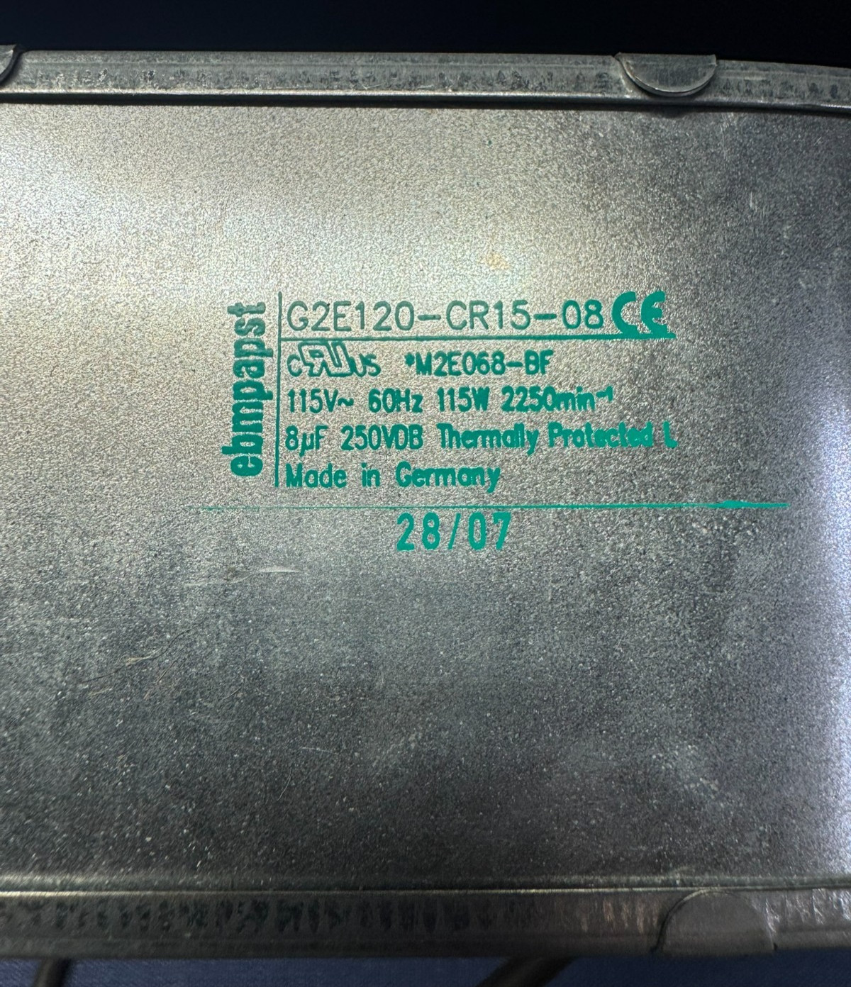 Ebm-Papst – Blower Motor Fan – G2E120-CR 15-08 – 115V