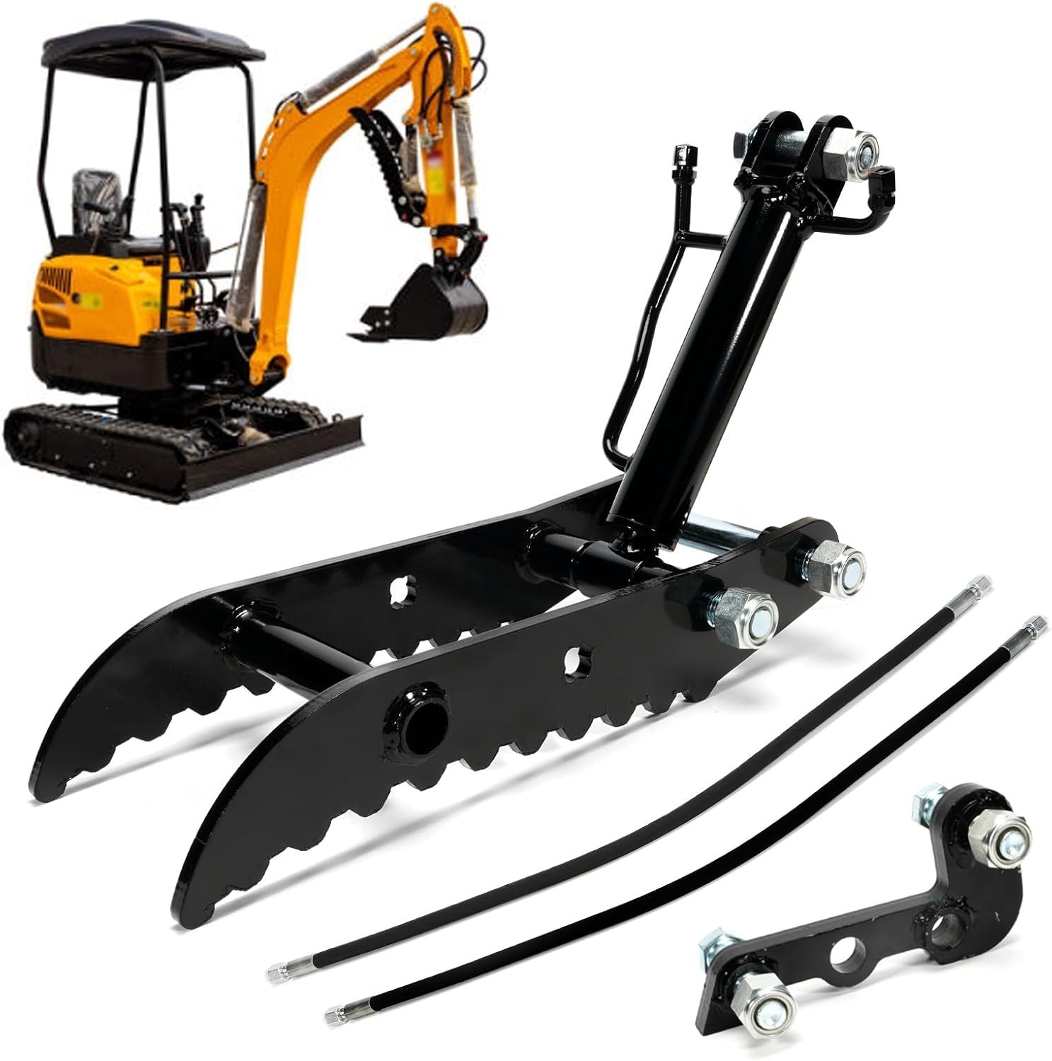 L-Shaped Hydraulic Thumb Clip Clamp For Mini Excavators Small Digger Attachments