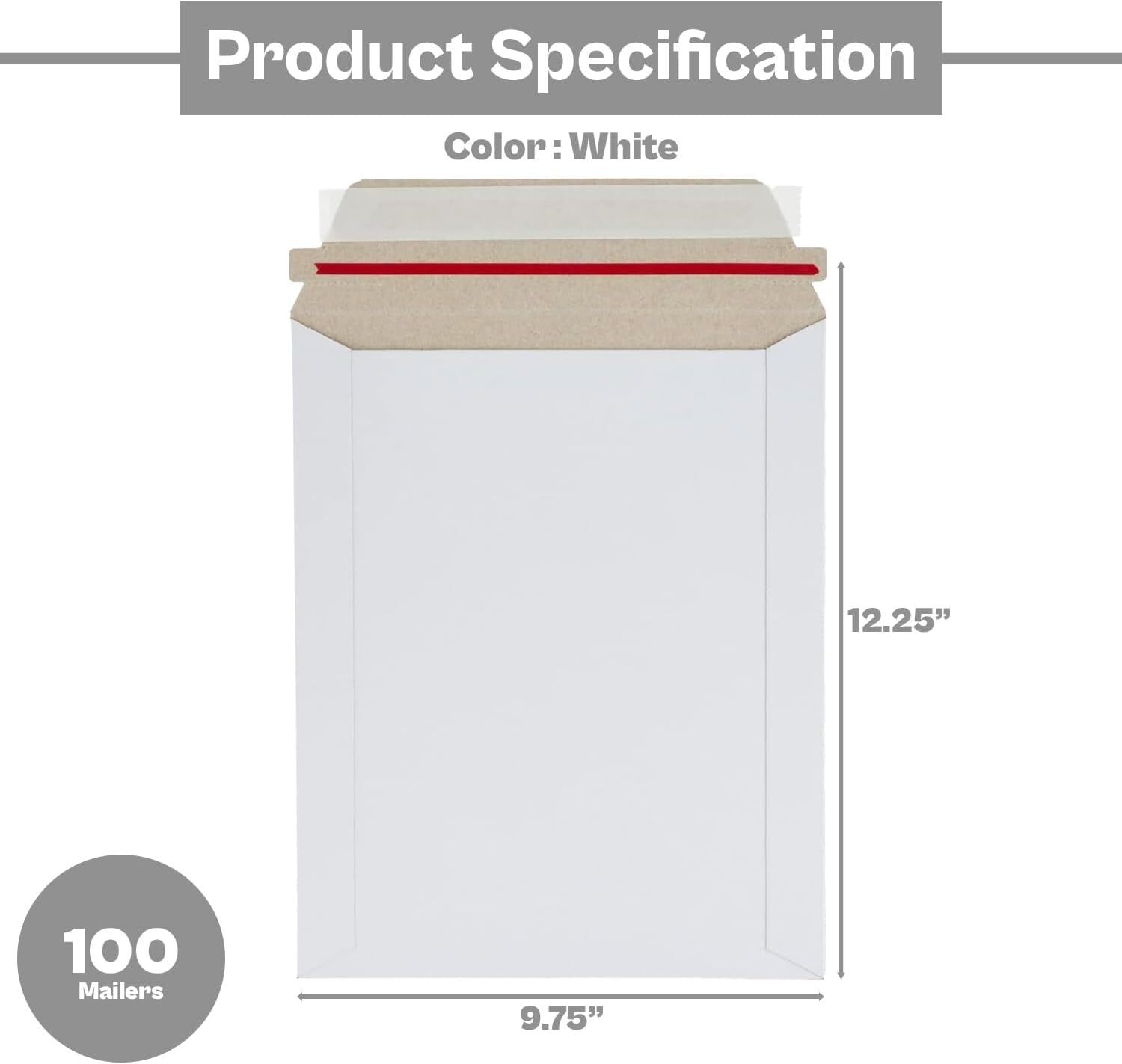9.75″x12.25″&7”x9” White Rigid Photo Mailers Envelopes Flat Document Self-Seal