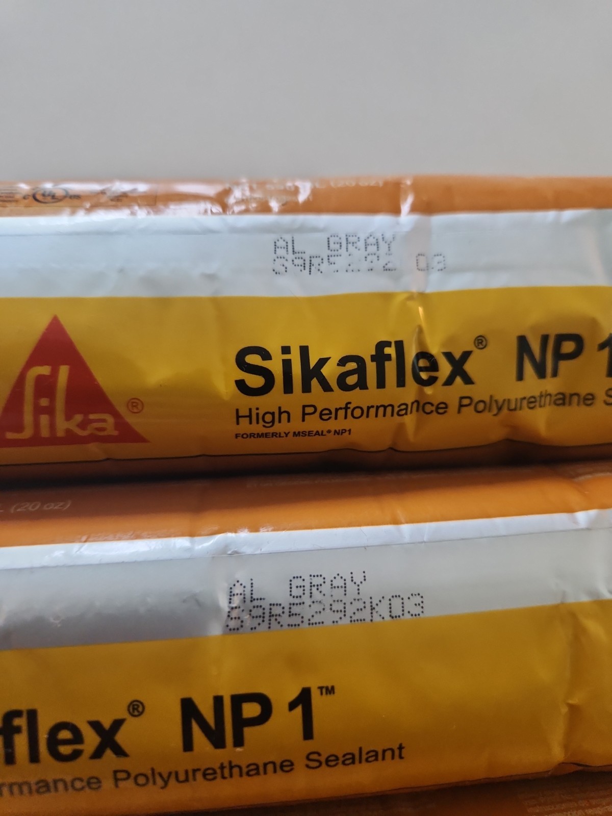 LOT OF 9 Sikaflex NP1 Polyurethane Sealant 20 Oz Sausage, Aluminum Gray