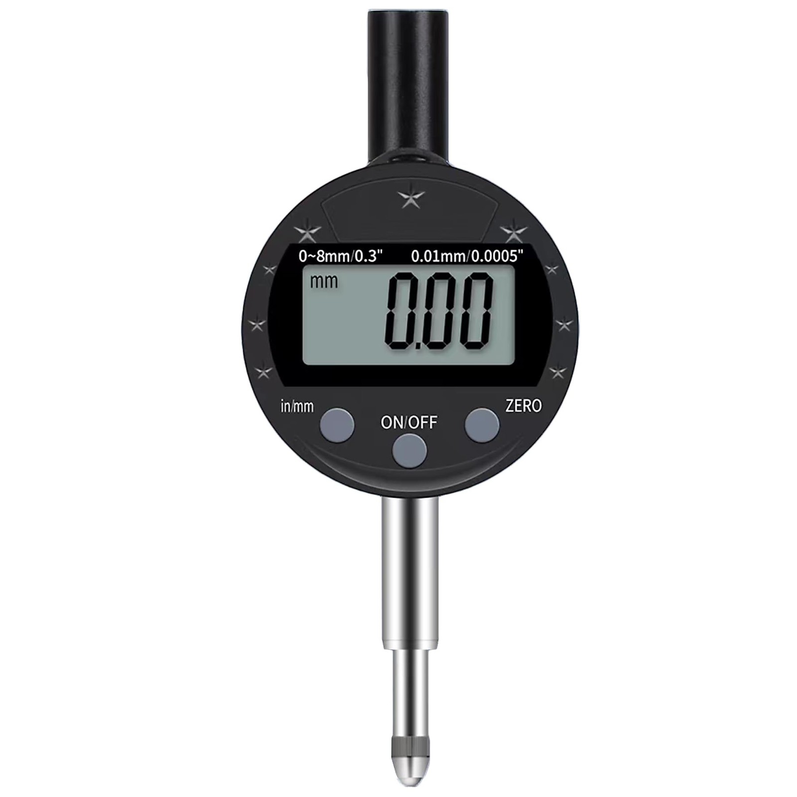Electronic Digital Indicator Gauge 0.0005″/0.01mm Lathe Woodworking Tool