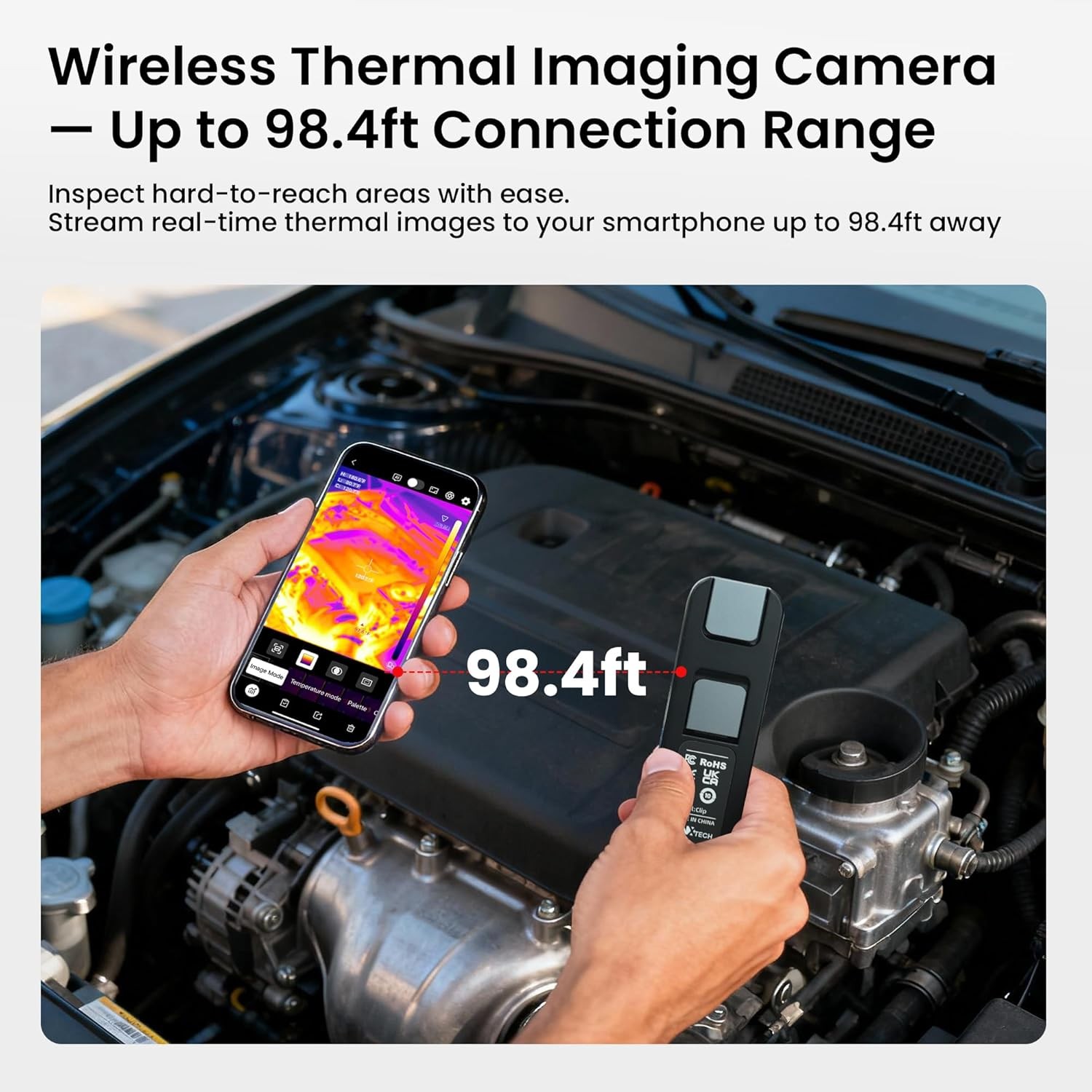 Wireless Thermal Imaging Camera 512×384 TISR Resolution for Android & iOS Phone