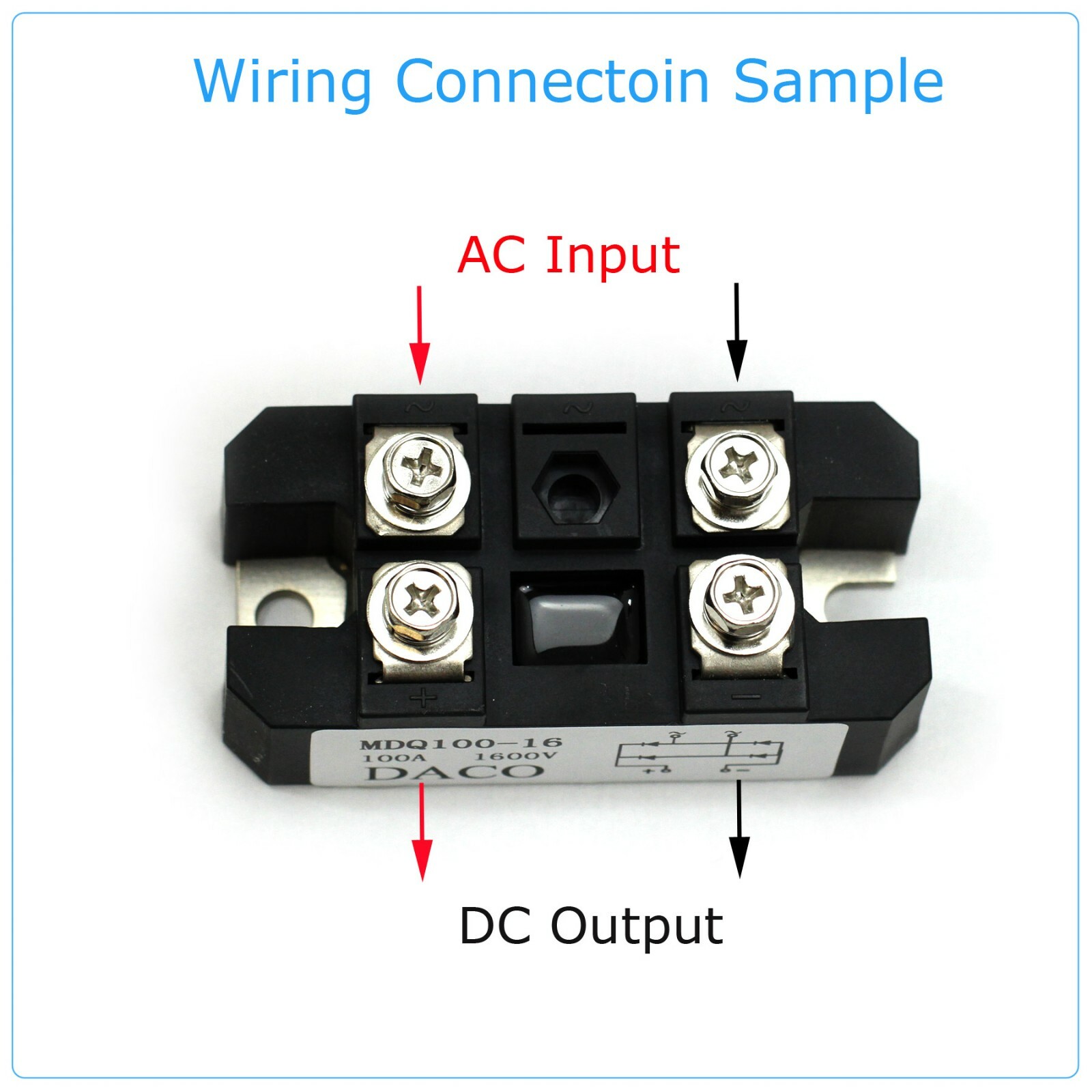 4 Terminals Single-Phase Diode Bridge Rectifier MDQ 100A Amp High Power 1600V