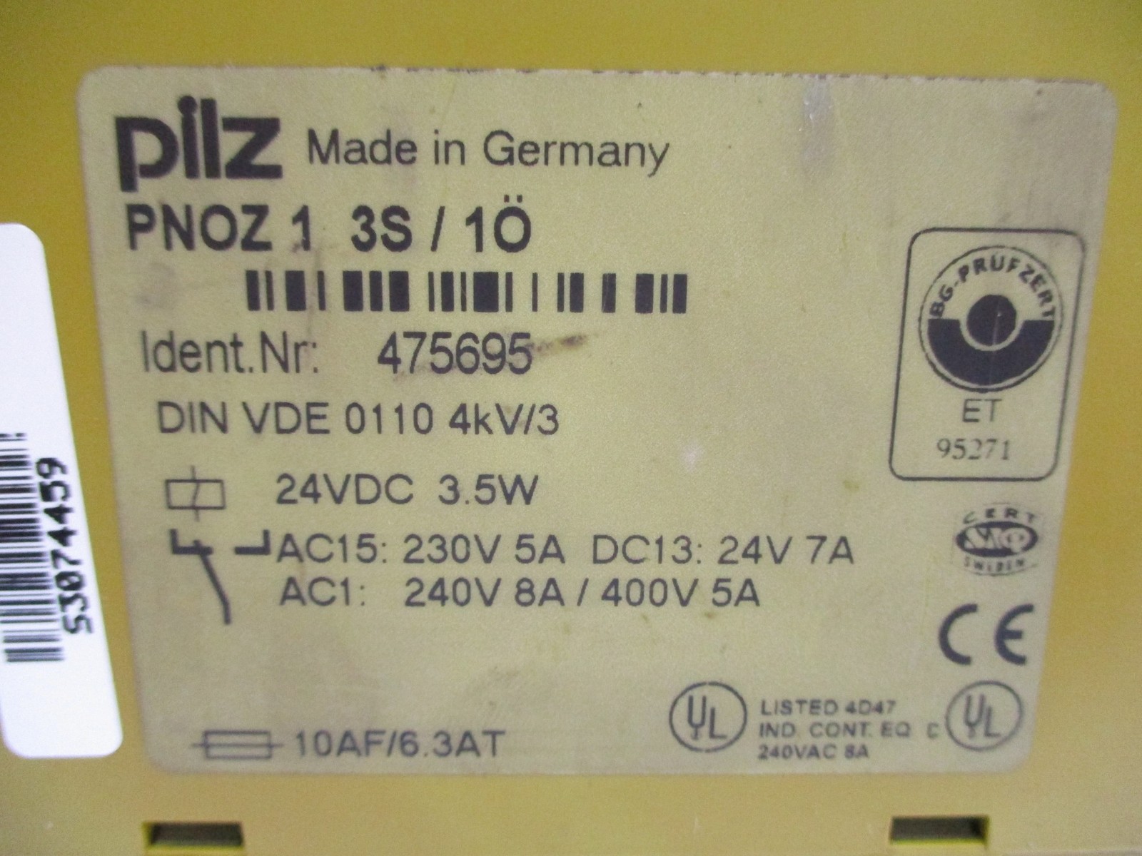 PILZ PNOZ13S/1O 475695 24VDC NSNP