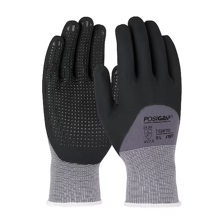 Posigrip 715Snftkd/M Knit Gloves, Dotted Palm And Fingers, Knit, M, 12 Pk