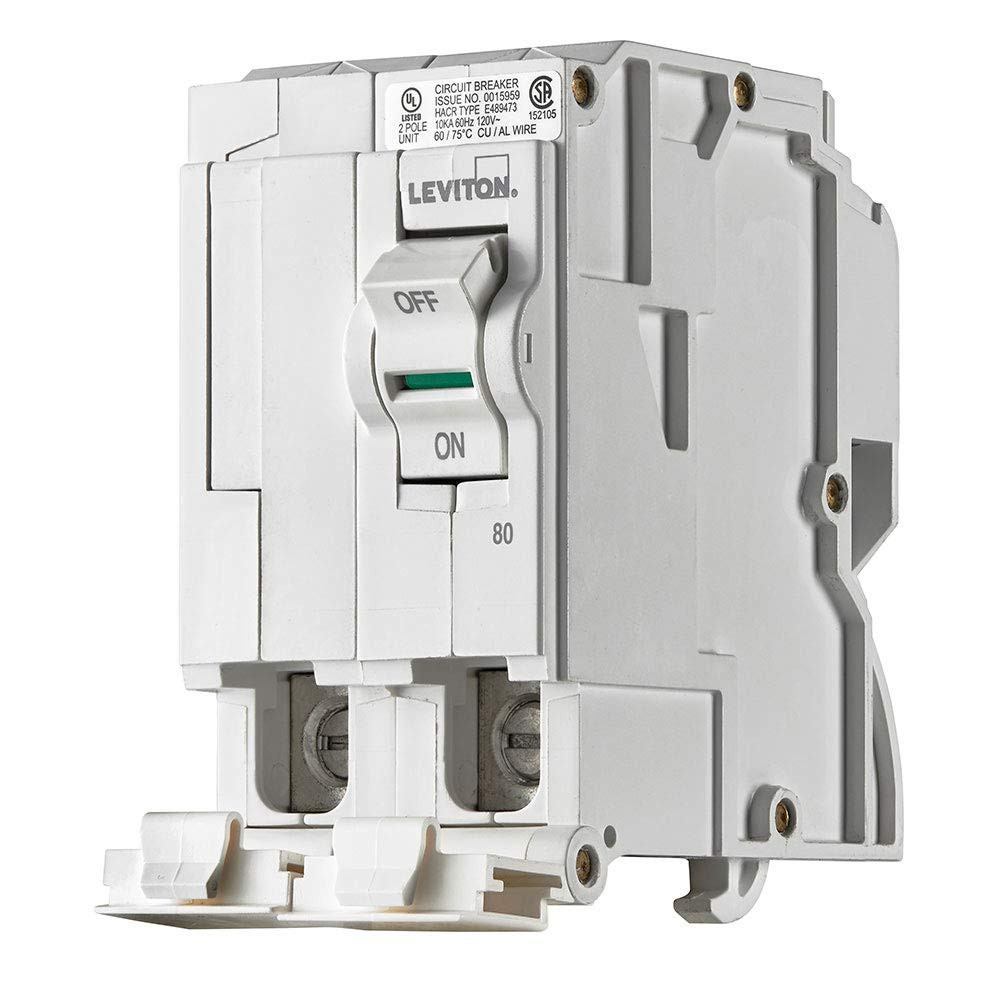 90A 2-Pole Plug-On Standard Branch Circuit Breaker, Hydraulic Magnetic, 120/240