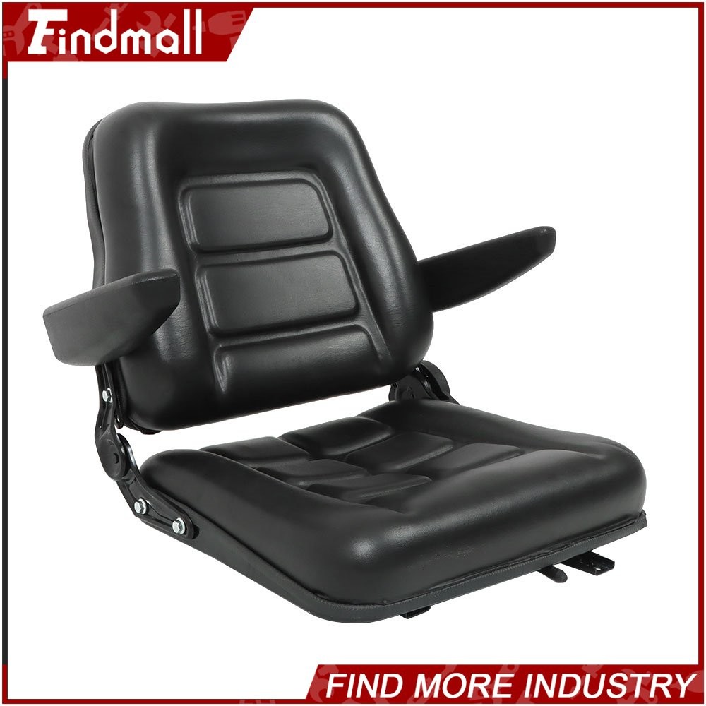 Findmall Universal Forklift Seat Tractor Seat Adjustable Back Seatbelt Armrests