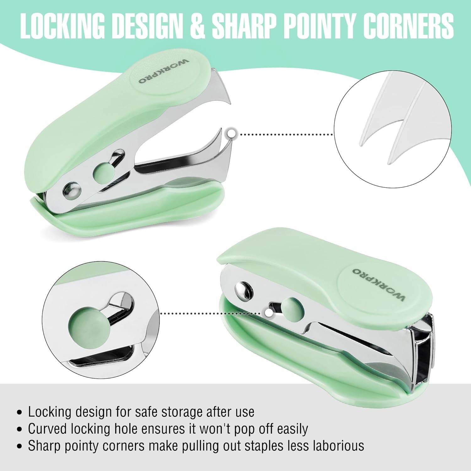 WORKPRO Small Stapler with Staples 2000 Standard Staples One Staple Remover New