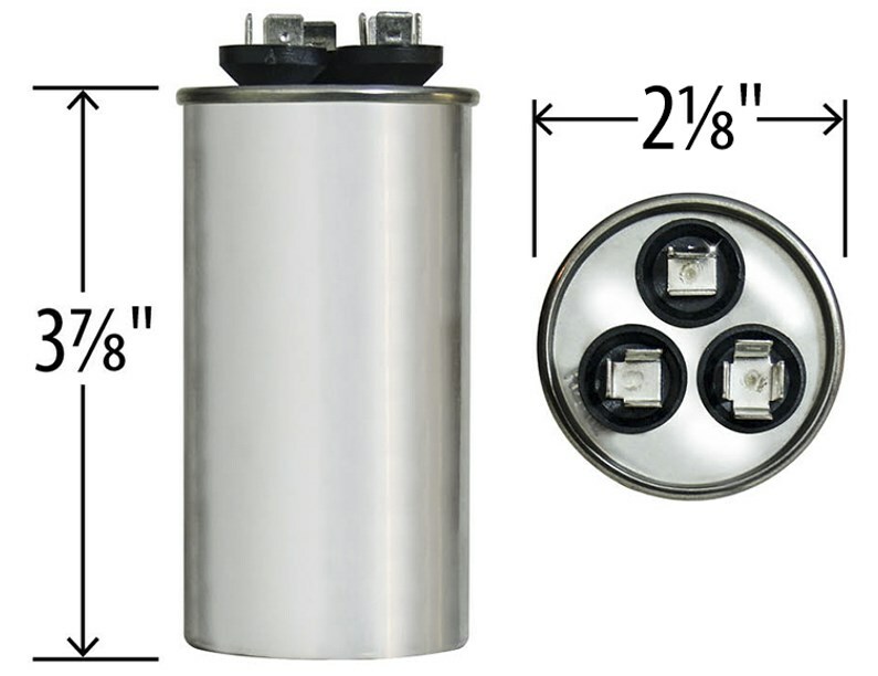 Genteq C3355R Capacitor Dual Run Round 35/5 UF MFD 370V VAC 97F9834