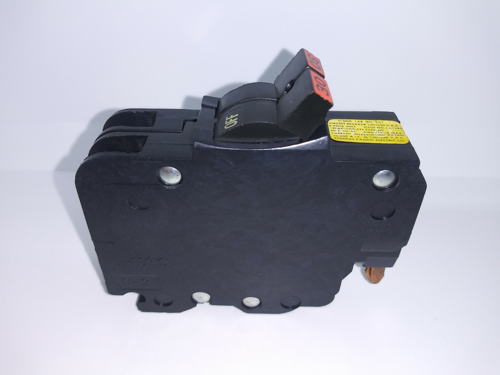 Federal Pacific FPE NC230 30 Amp 2 Pole Stab-Lok Circuit Breaker Mini Twin THIN