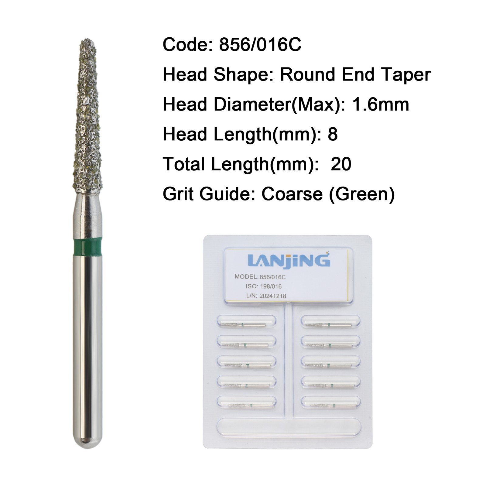 Dental Diamond Burs FG Surgical Long Round Taper High Speed Bur 850 856 Pear 330