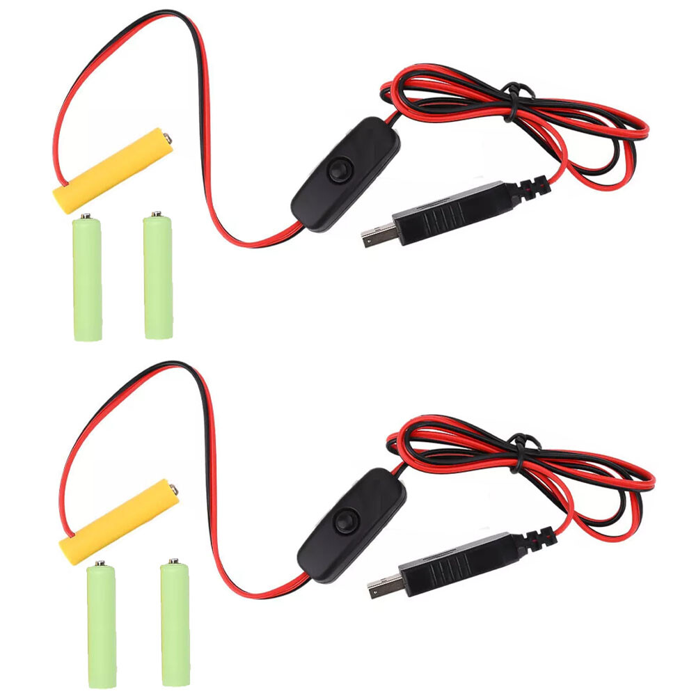 2X AAA Eliminator Cable Dummy-Battery Power Cord Replacement For 3V/4.5V/6V NEW