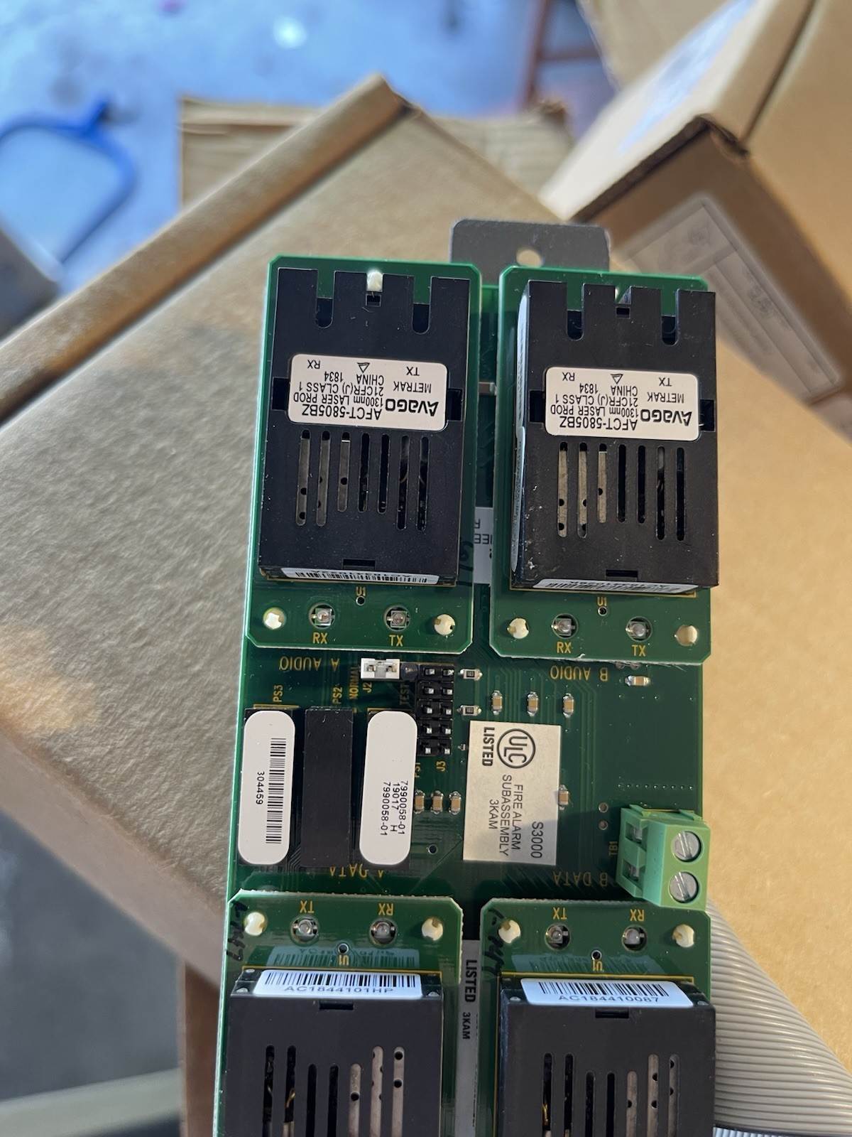 EST EDWARDS SMXHI2 PLUG IN HIGH OUTPUT SINGLE MODE FIBER OPTIC TRANSCEIVER
