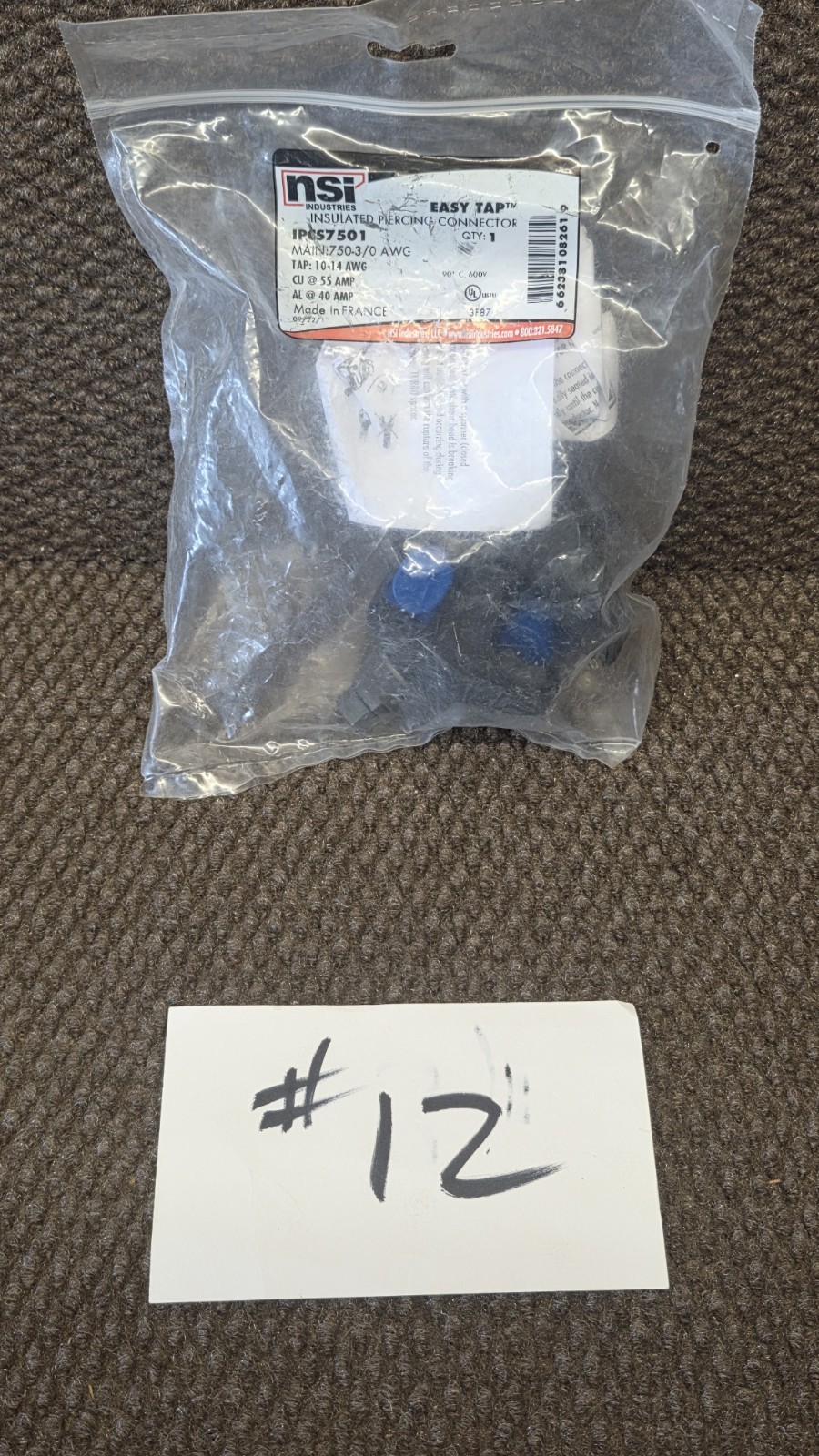INSULATION PIERCING CONNECTOR 750-3/0 MAIN 10-14 AWG TAP