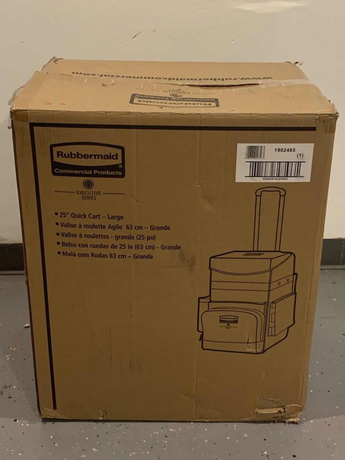 Rubbermaid Commercial Products Executive Series Quick Carts, Large, Dark Gray