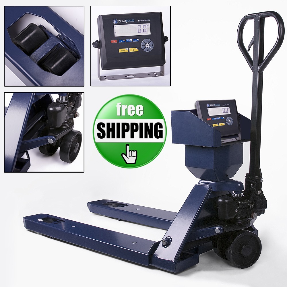 5 Year Warranty Pallet Jack Scale with Built-in PRINTER 5,000 x 1 lb Capacity
