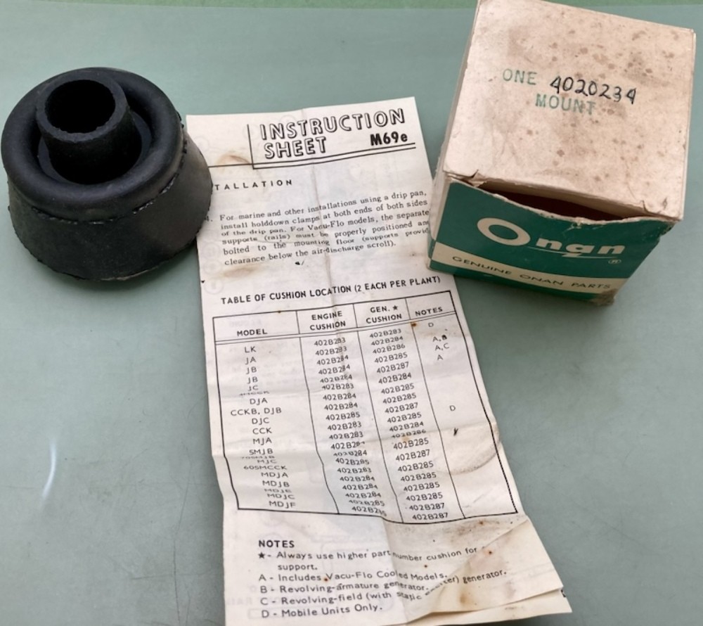 ONAN 402-0234 Vibration Isolator Mount New Genuine