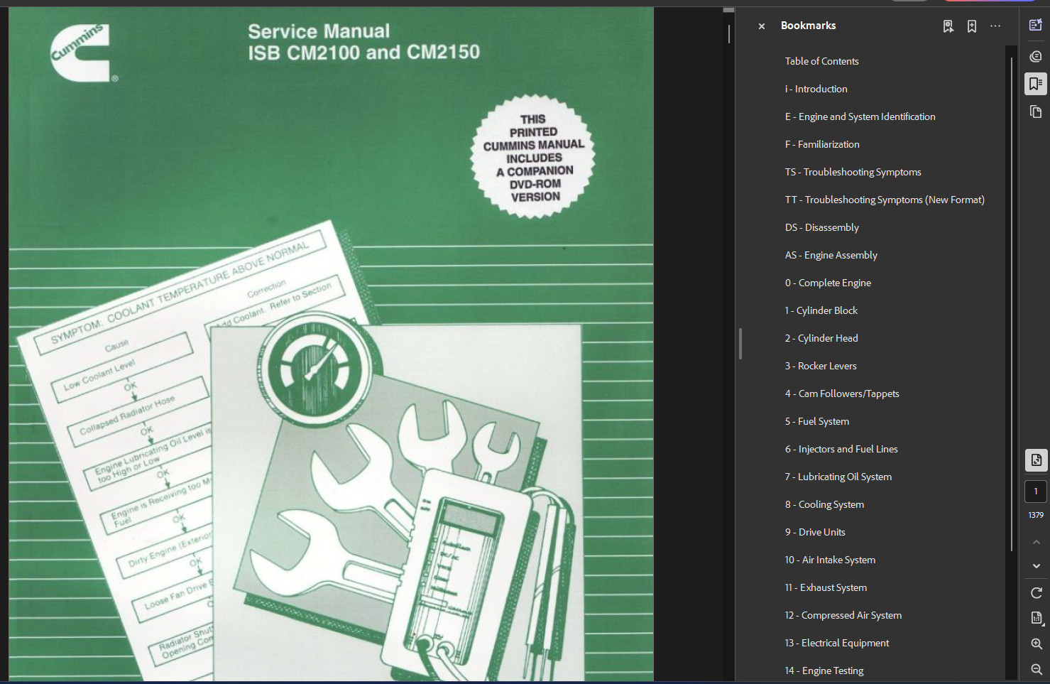 CUMMINS ENGINE ISB SERIES ISB5.9 MAINTENANCE REPAIR SERVICE MANUAL PDF ON USB