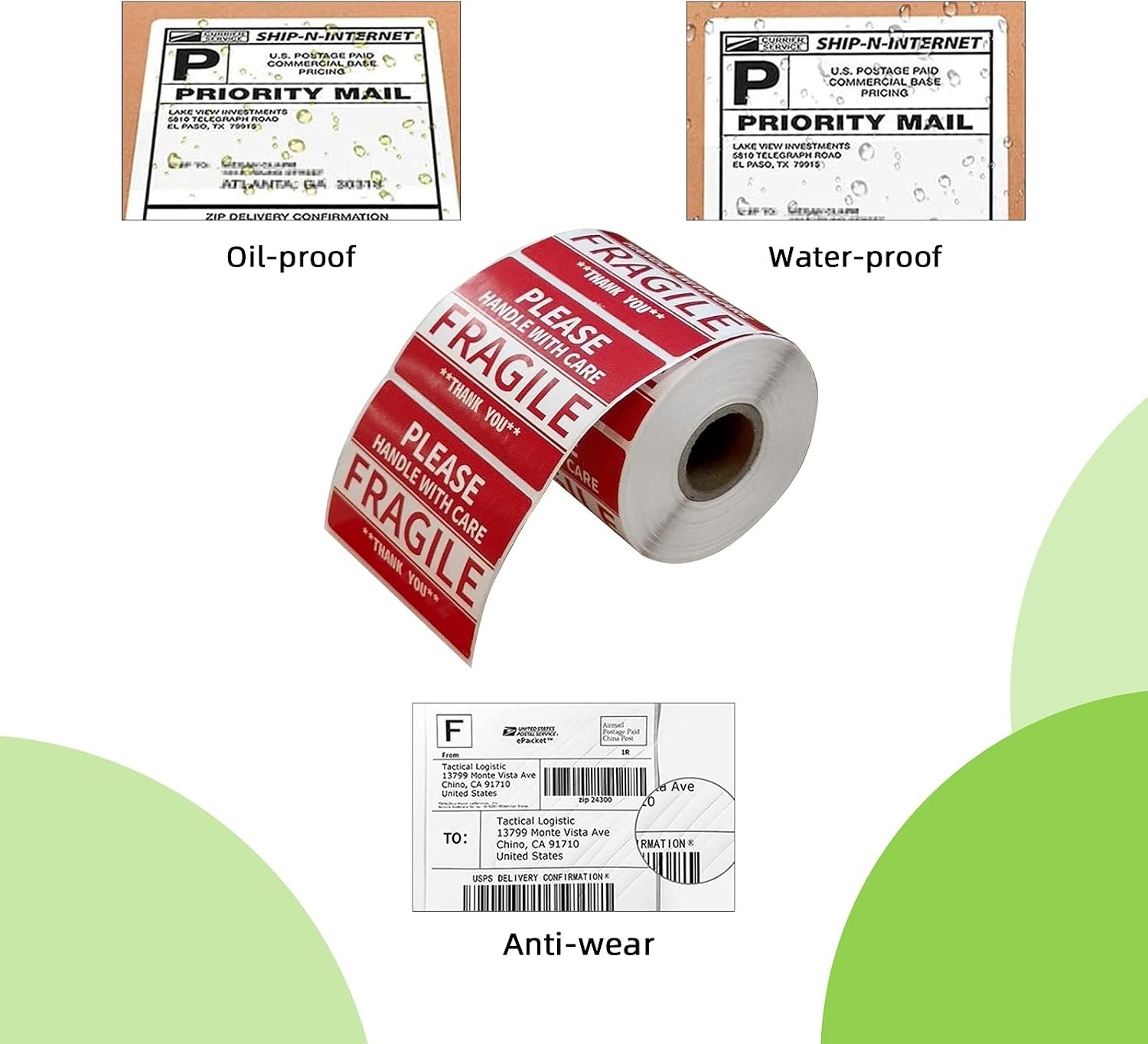 High-Quality 500 Count Fragile Labels – Red Stickers for Careful Shipping