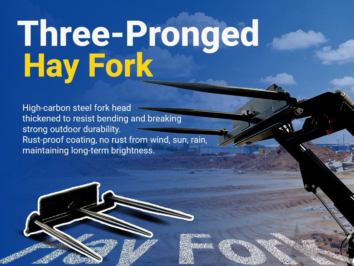 Skid Steer Pitchfork Attachment 955mm, 1000mm Width for Hay Handling