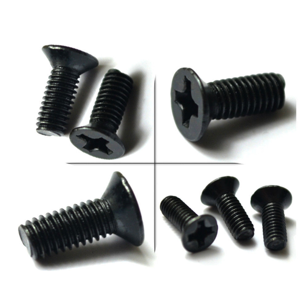 M2 M2.5 M3 M4 M5 M6 Black Steel Phillips Countersunk Head Machine Screws Bolts