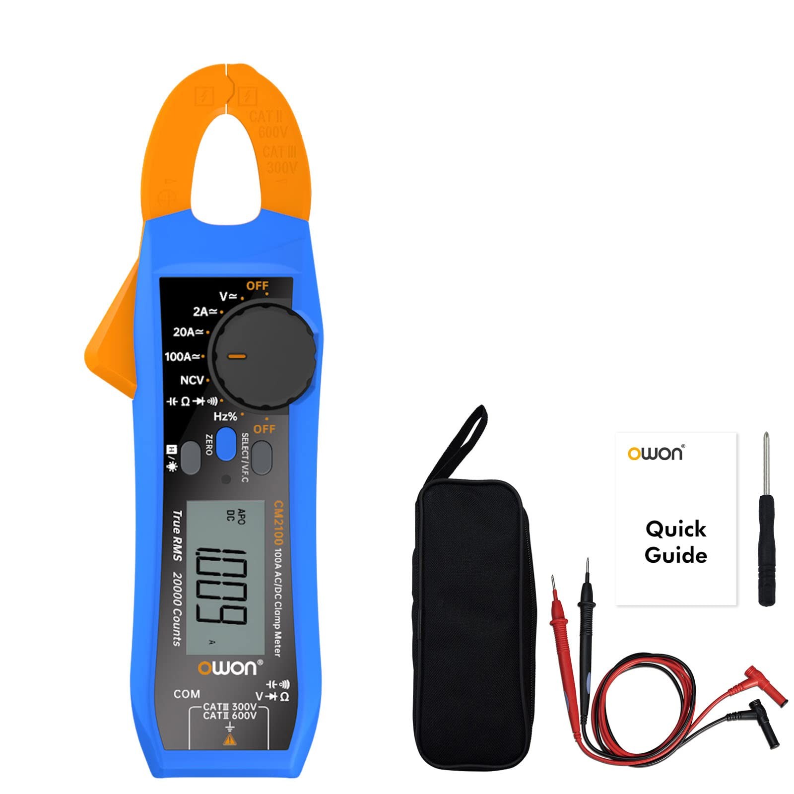 CM2100 Mini Digital Clamp Meter 100A AC DC Current Voltage True RMS Pliers Am…
