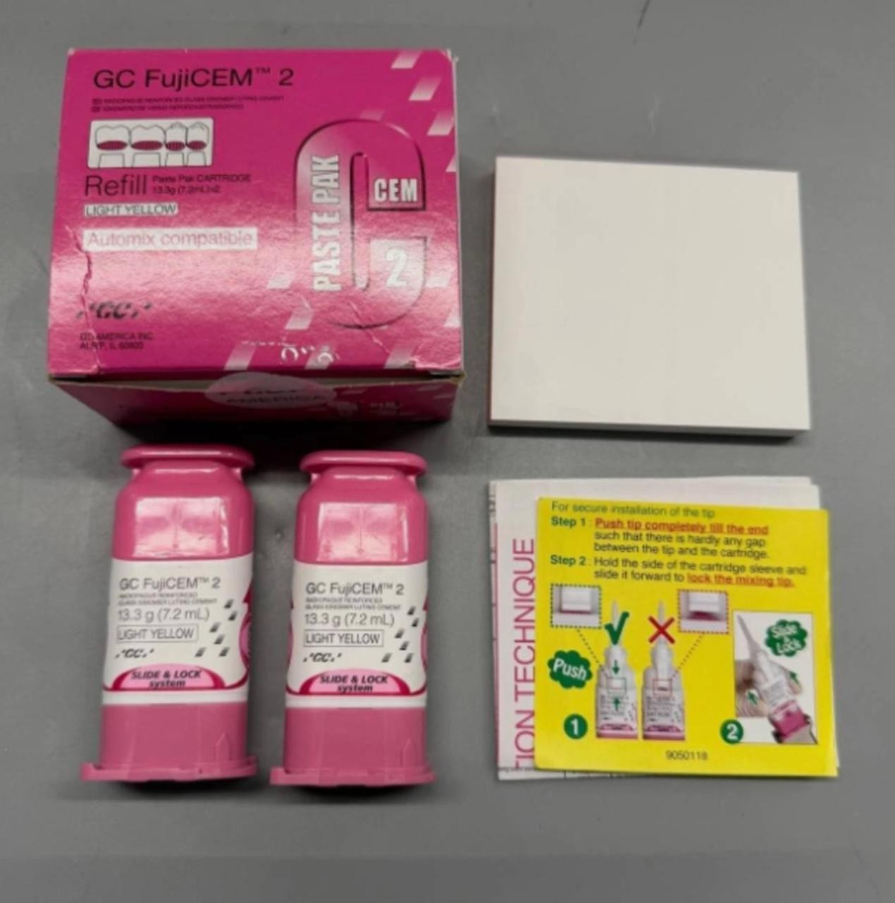 GC FujiCEM 2 Refill package Light Yellow 2 Catridges Automix Compatible