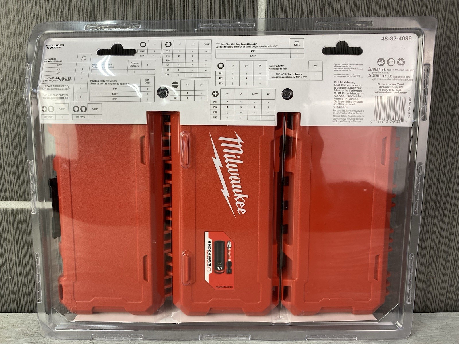 New Milwaukee SHOCKWAVE 75 Pc Impact Duty Drill Drive Bit Set 48-32-4098 PACKOUT