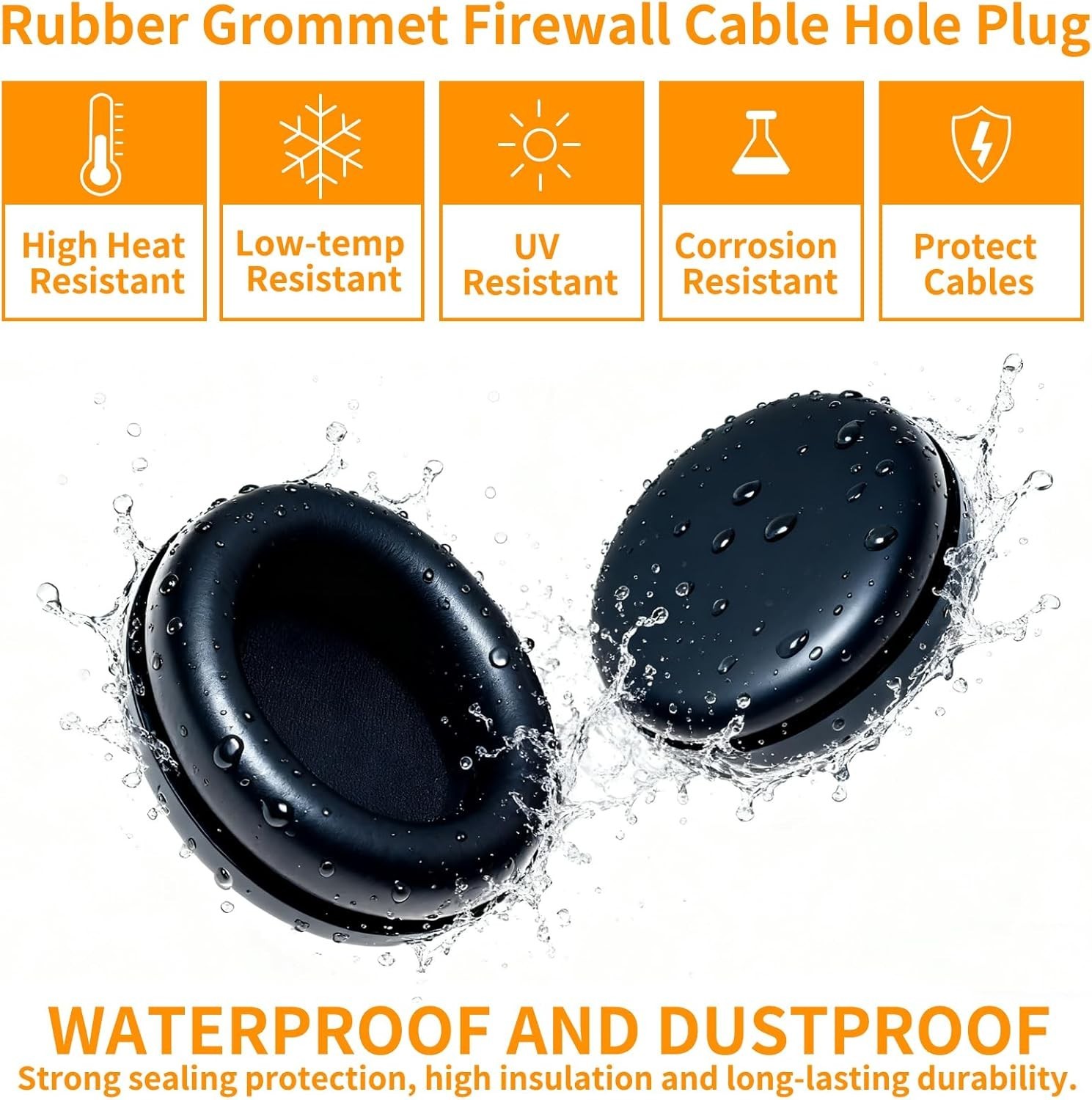 Rubber Grommet Kit 70 Pack – 7 Sizes Firewall Rubber Hole Plugs Rubber Grommets