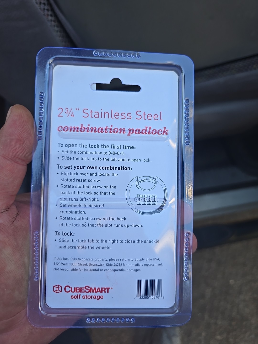 Cubesmart 2 3/4″ Combo Lock Nib Cs-978