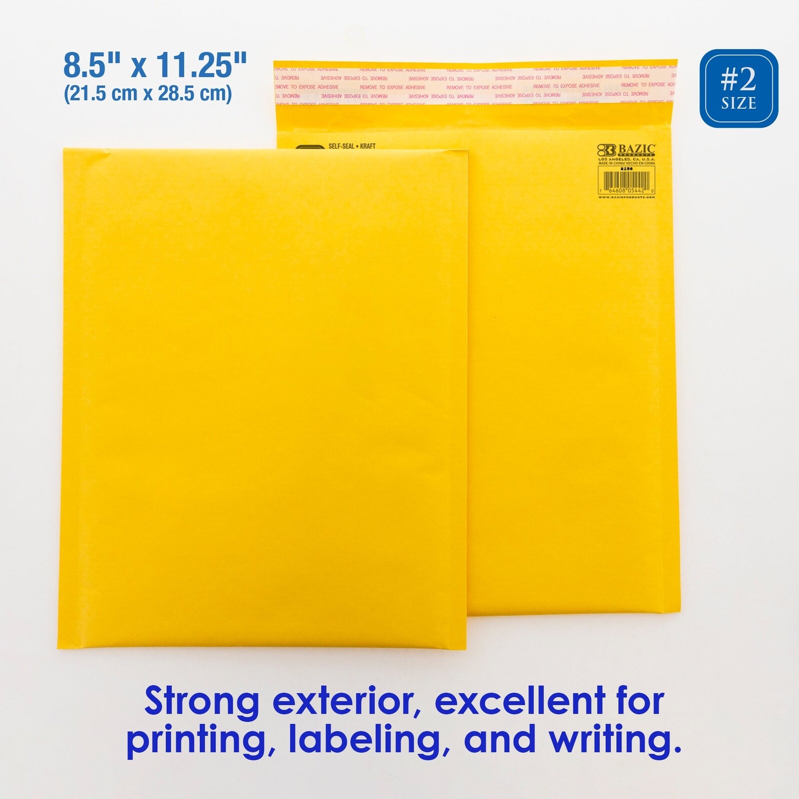 BAZIC 8.5″ X 11.25″ (#2) Self-Seal Bubble Mailers-pack of 25