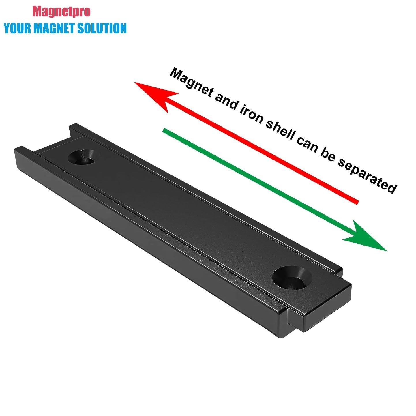 Rectangular Magnets 80 LBS Force Size 2.36″ x 0.53″ x 0.20″ Black Epoxy Coati…