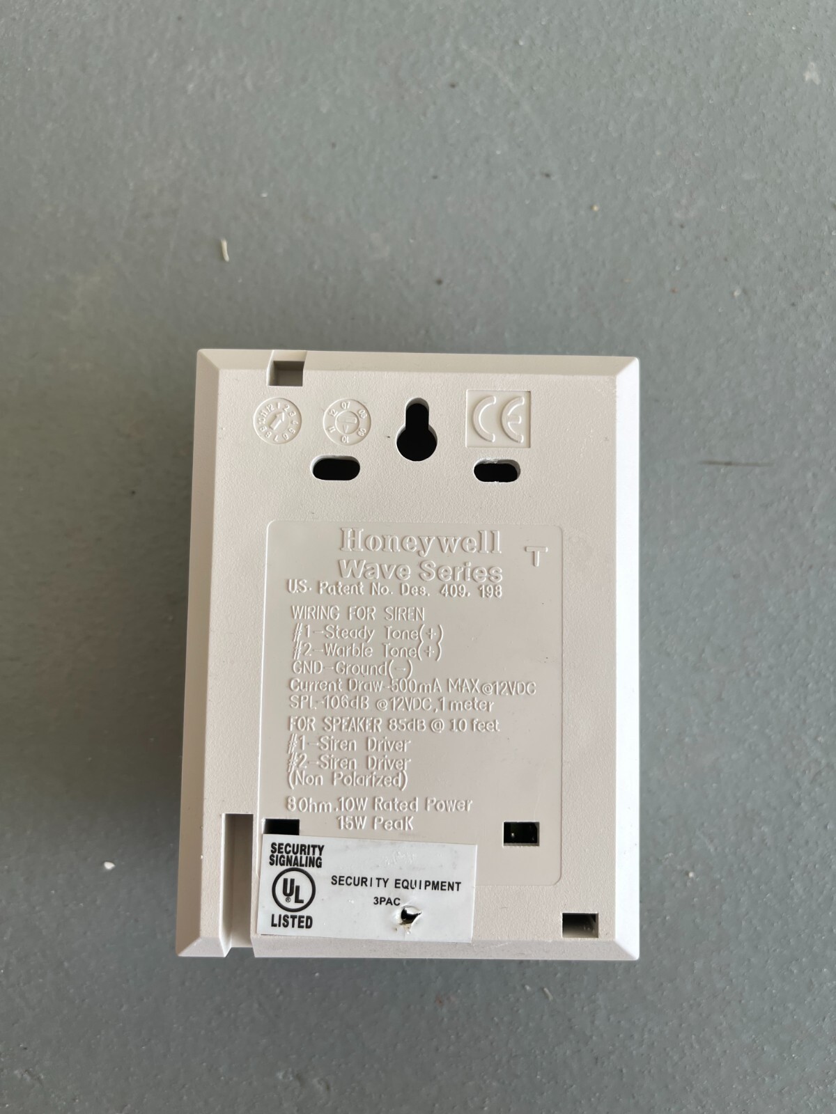 Honeywell Wave Series Siren 106 dB 500 mA 12 VDC / Speaker 85 dB 8 Ohm 10 W/15 W