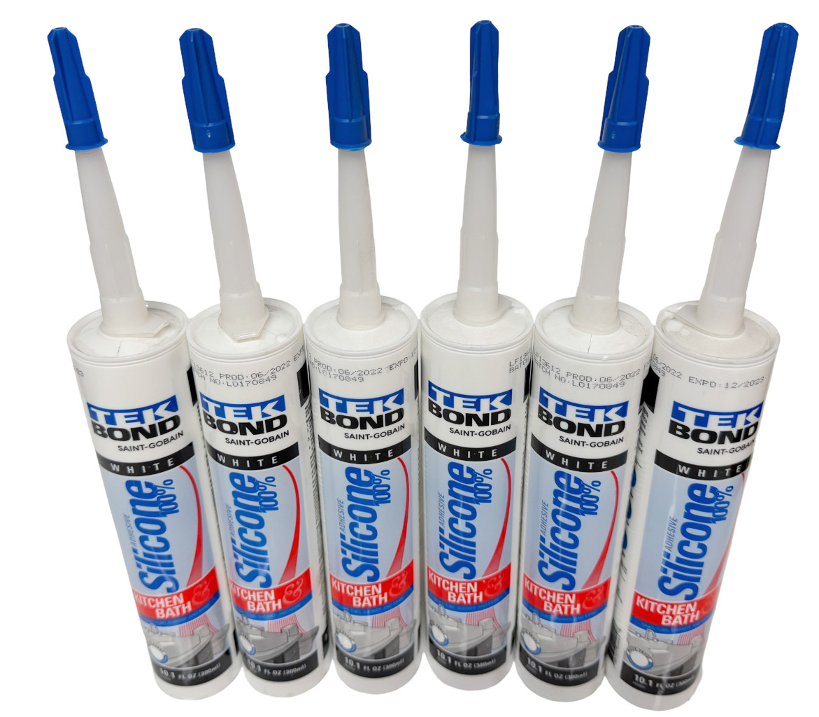 Tek Bond White 100% Silicone Caulk Adhesive Kitchen & Bath 10.1 OZ (6 Pack)