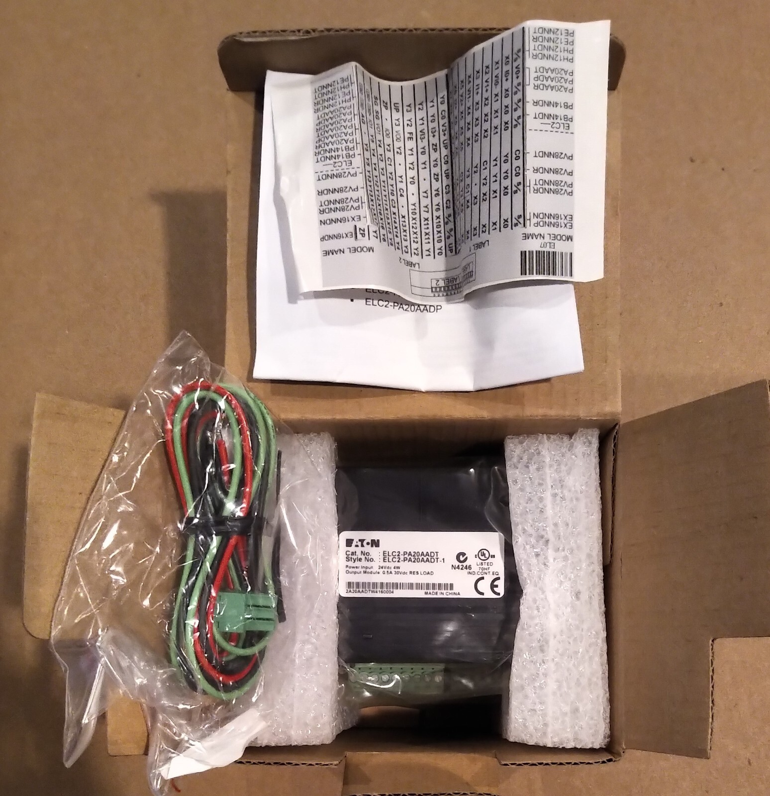 EATON, ELC2-PA20AADT, PLC WITH ANALOG AND DIGITAL I/O, NEW BUT OLD