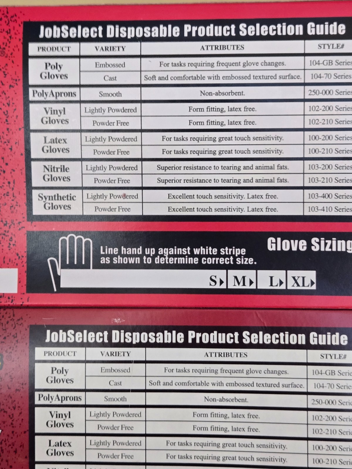JOBSELECT Powder FREE Food Handler Vinyl Gloves 100 PER BOX S M L XL