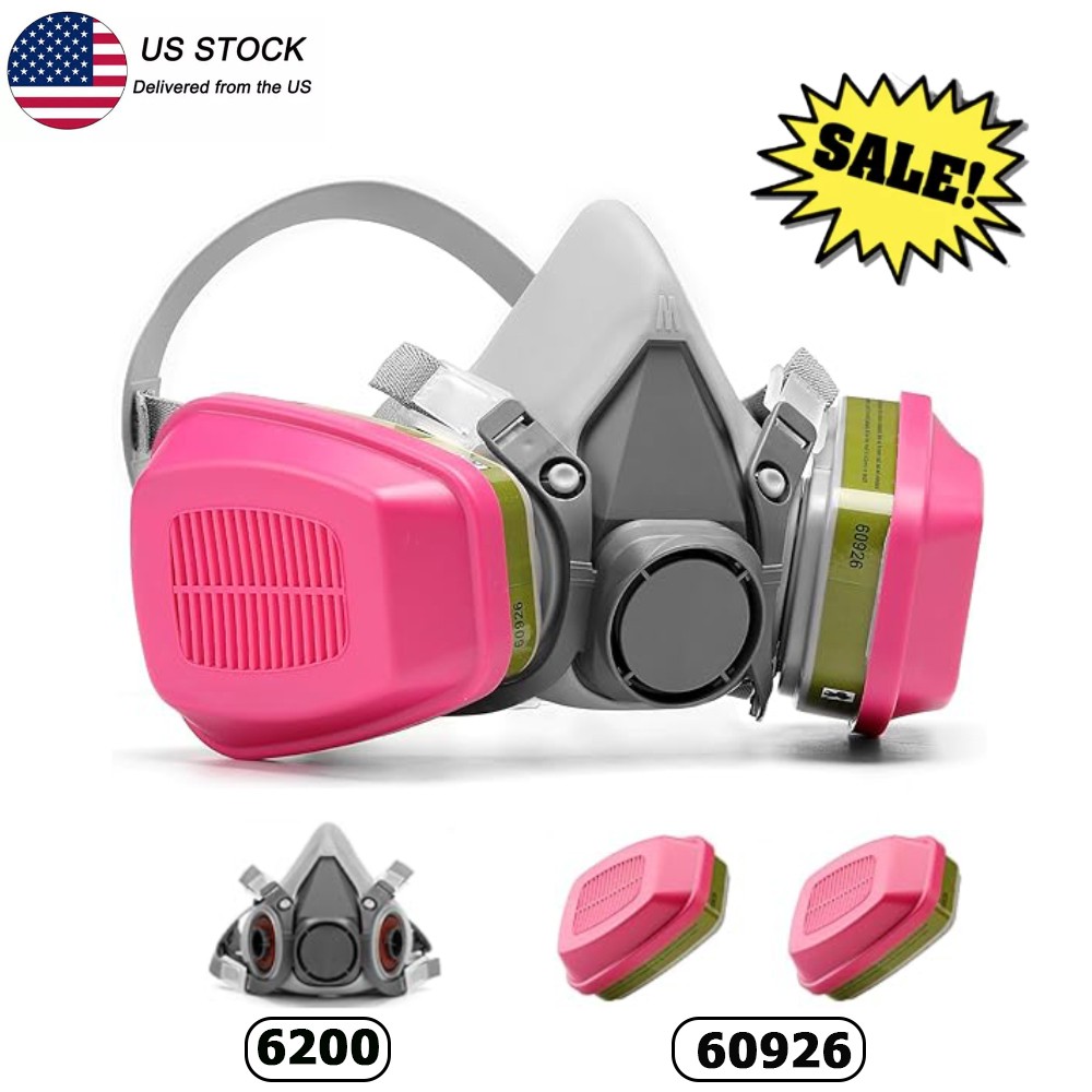 6200 Half Facepiece Respirator Protective Mask with 2-60926 Multi-Purpose Filter