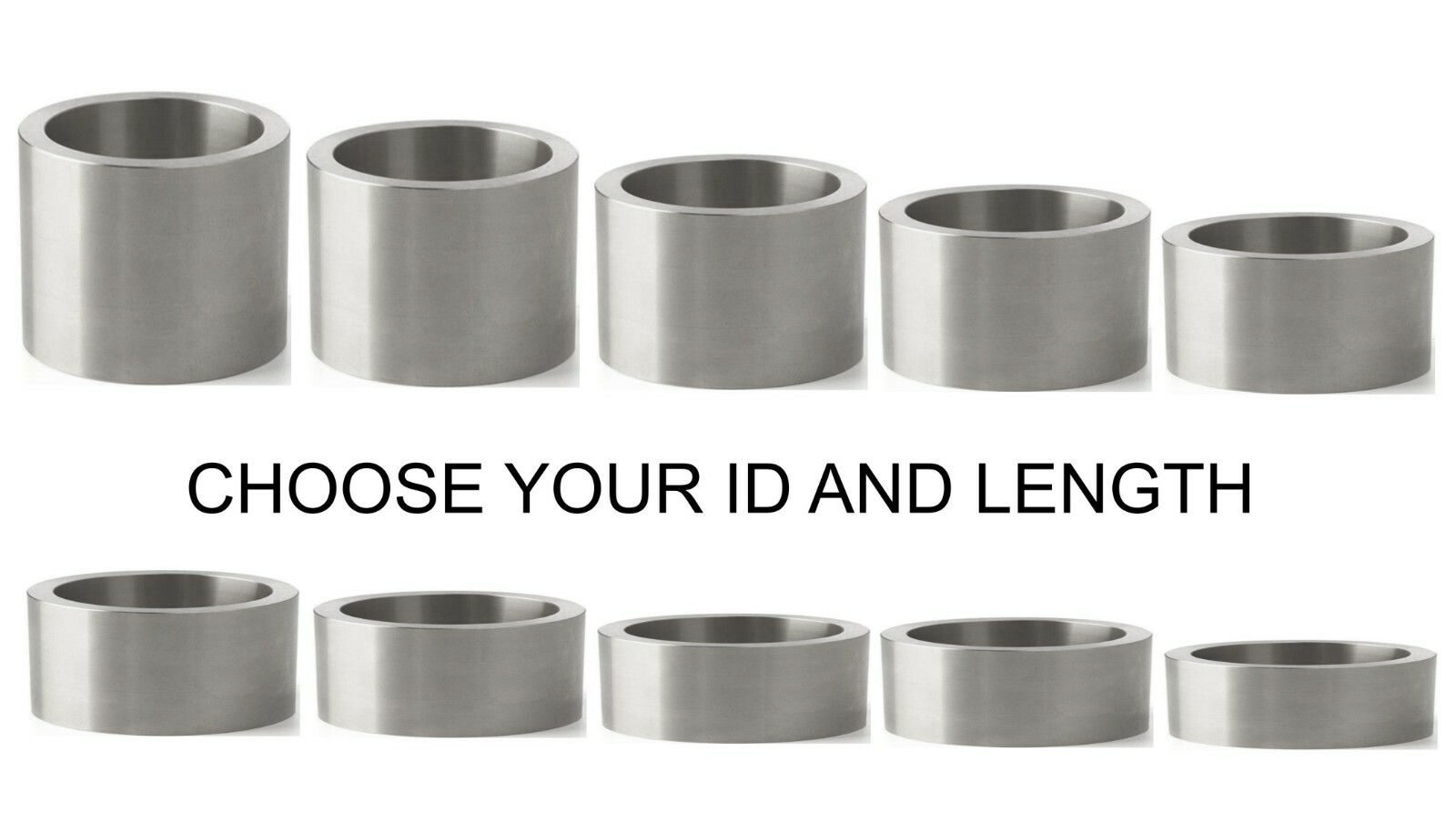 ALUMINUM 17MM OD X 14MM, 13MM, 12MM, 11MM OR 10MM ID BUSHING SPACER