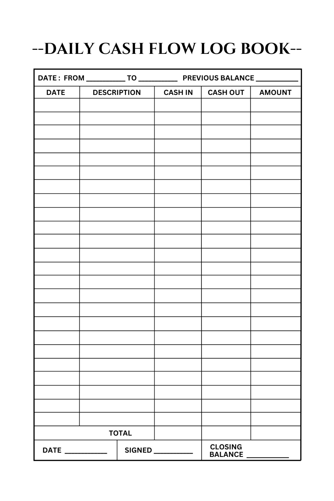 Money Tracking Log Book: Your Personal Cash Flow Journal 6 x 9 Inches, 120 pages