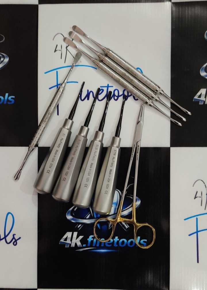 Hu-Friedy Dental Instruments Lot Of 9 Pcs (Elevators,Bone file,needle holder ‘7)