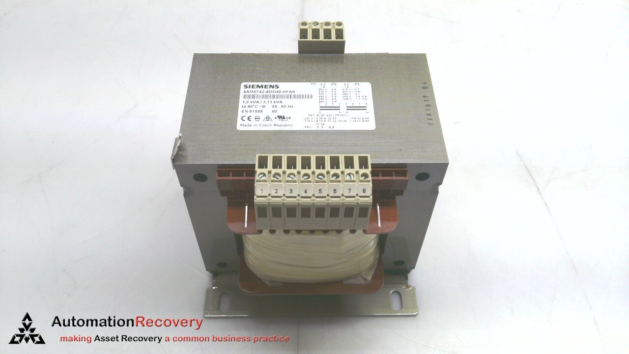 SIEMENS 4AM5742-8DD40-0FA0, TRANSFORMER 1000 VA 4AM5742-8DD40-0FA0 , NE #314150