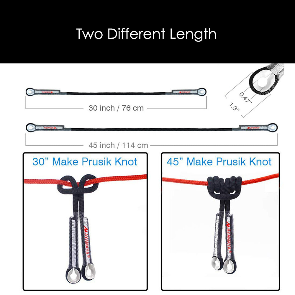 Screw Locking Carabiner +10mm Prusik Cord Loop Rock Climbing Rope Tree Arborist